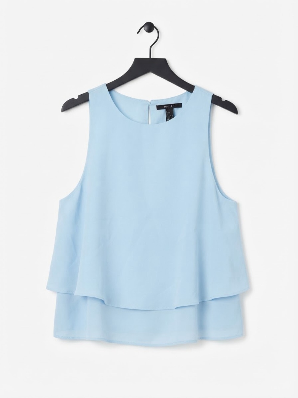 Forever 21 Light Blue Double-Layer Sleeveless Top, Size S NWT